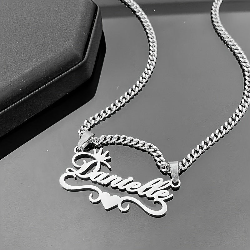 Personalized Cuban Name Necklace Handcrafted Nameplate Jewelry for Men and Dad