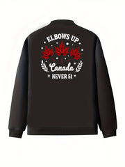 Women Plus Size Casual Bomber Jacket Black Zip Pocket Long Sleeve