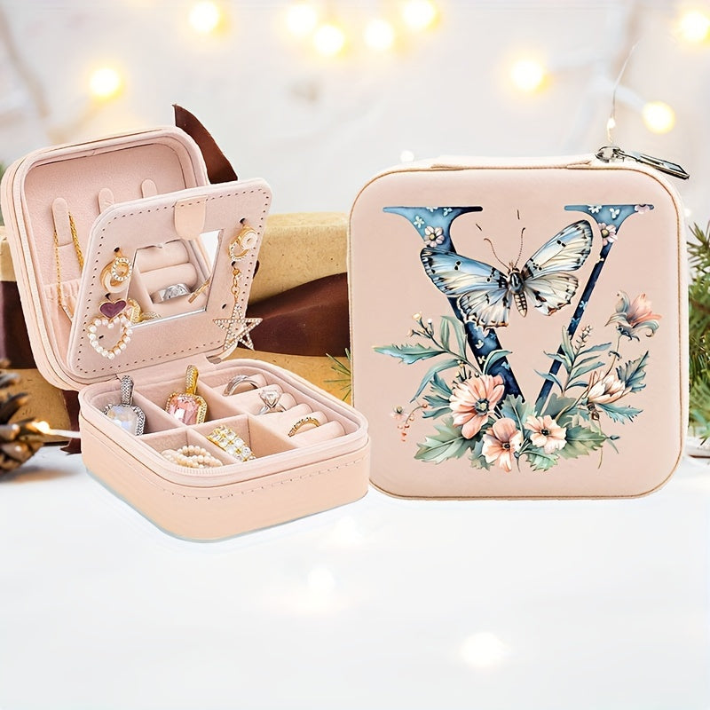 Yolgʻon charm bilan shaxsiylashtirilgan alfavitli flip-top bilan qoplangan, soʻzma-soʻz qoplangan va taqinchoqlarni saqlash uchun quti