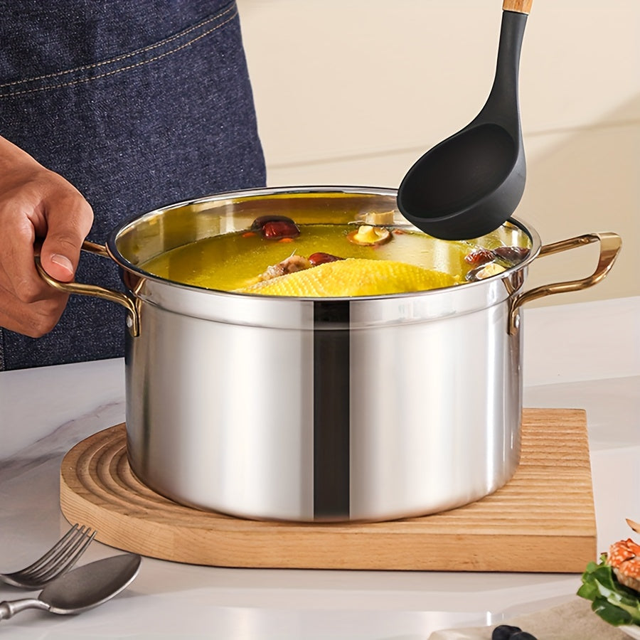 Stainless Steel Stockpot Set with Lids, Large Capacity, Suitable for All Stovetops