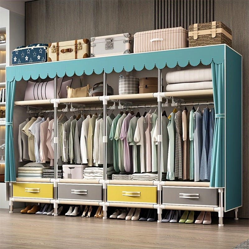 Современный стальной шкаф с 3 ящиками и вешалками для общежитий и аренды