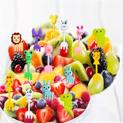 30-Piece Animal-Themed Plastic Fruit and Dessert Forks Set for Parties and Picnics