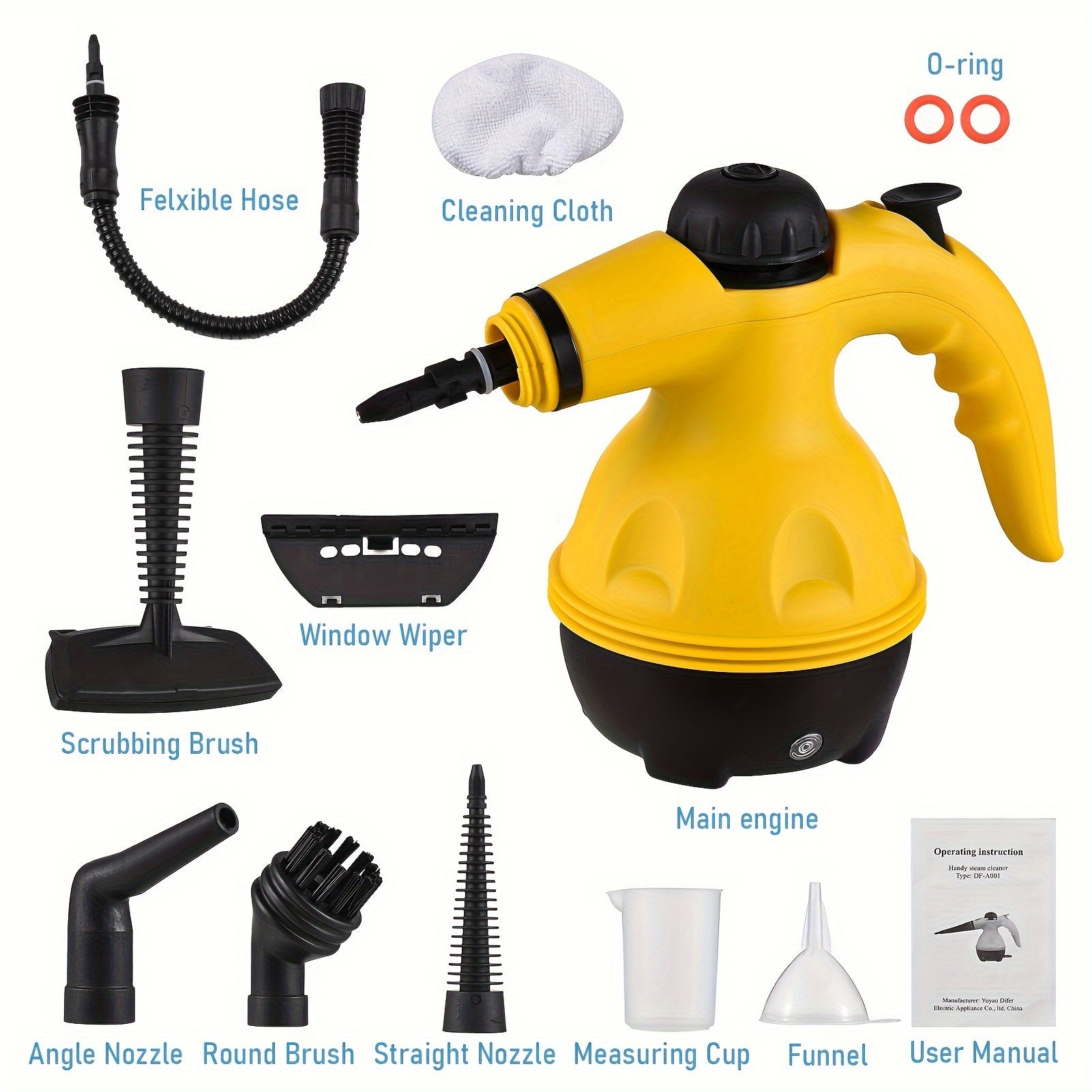 Handheld Steam Cleaner 350ml Pressurized 600W 105°C for Surfaces and Home Use