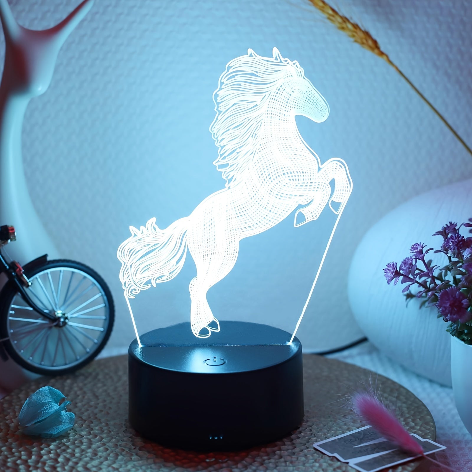 3D Jumping Horse Night Light for Desk or Bedroom Decor