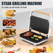 Electric Indoor Contact Grill Nonstick Grids Locking Lid 1100-1300W