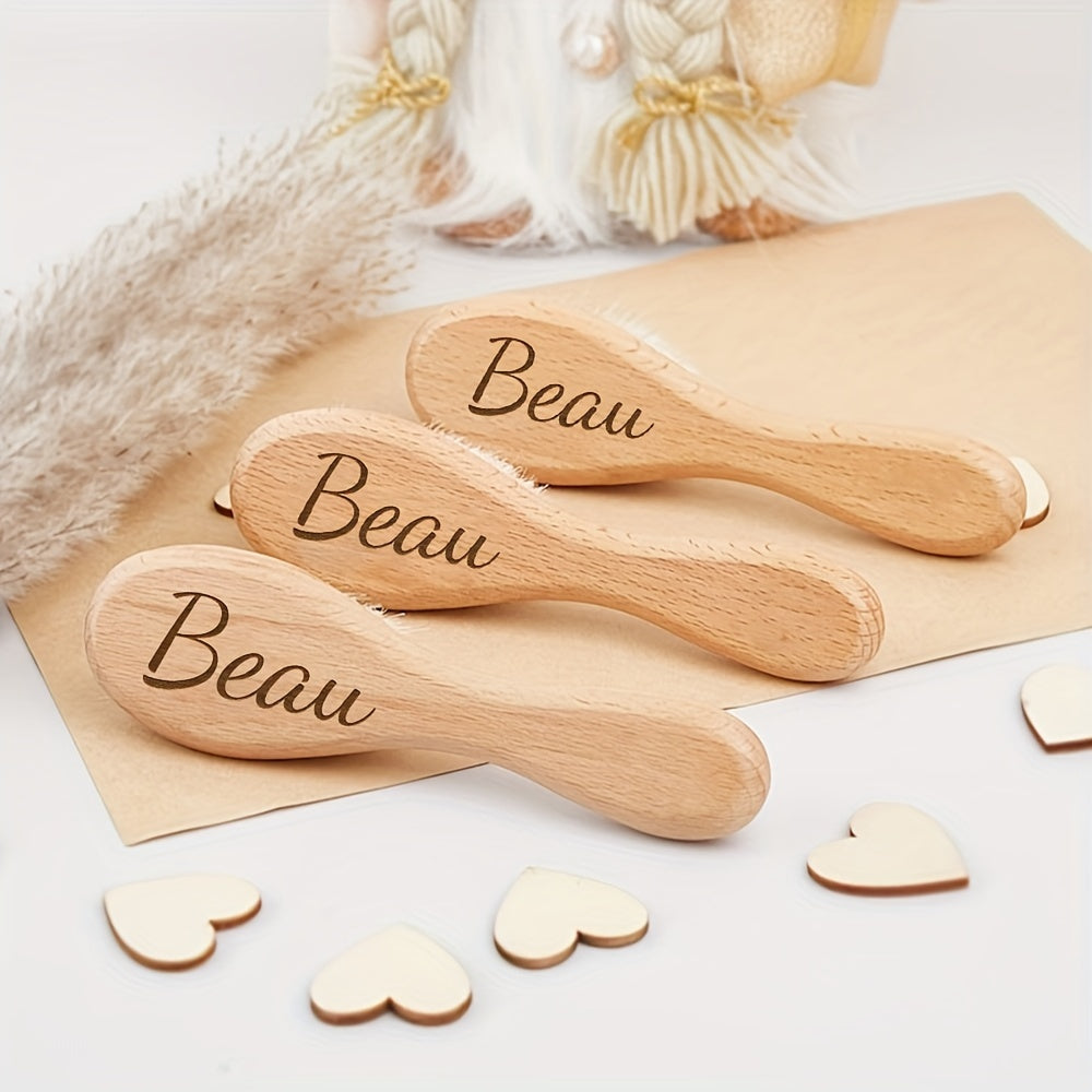 Personalized Wooden Hair Brush with Engraving for Gifts and Keepsakes
