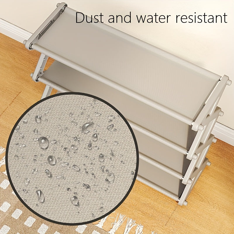 No Assembly Freestanding Plastic Shoe Rack 4 Tiers Black Metal Storage Organizer