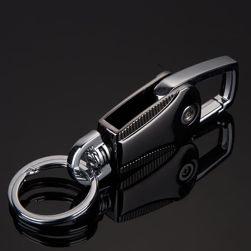 Unisex Collapsible Metal Car Key Chain with Keyring and Hanging Accessory