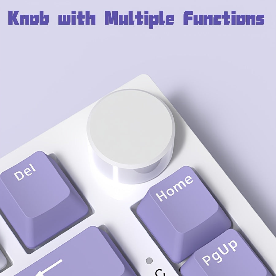 75% Wired Mechanical Gaming Keyboard with Volume Knob RGB Backlit PBT Keycaps Ergonomic USB-C