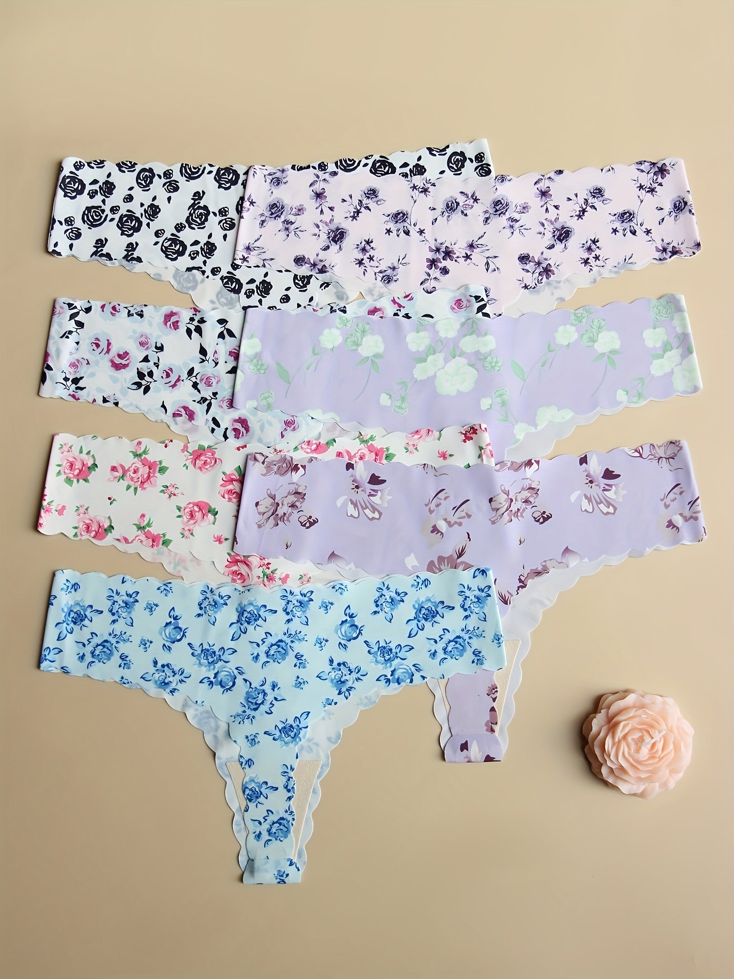 7 шт. Печатные бесшовные женские трусики в милом дизайне бабочек и красных губ