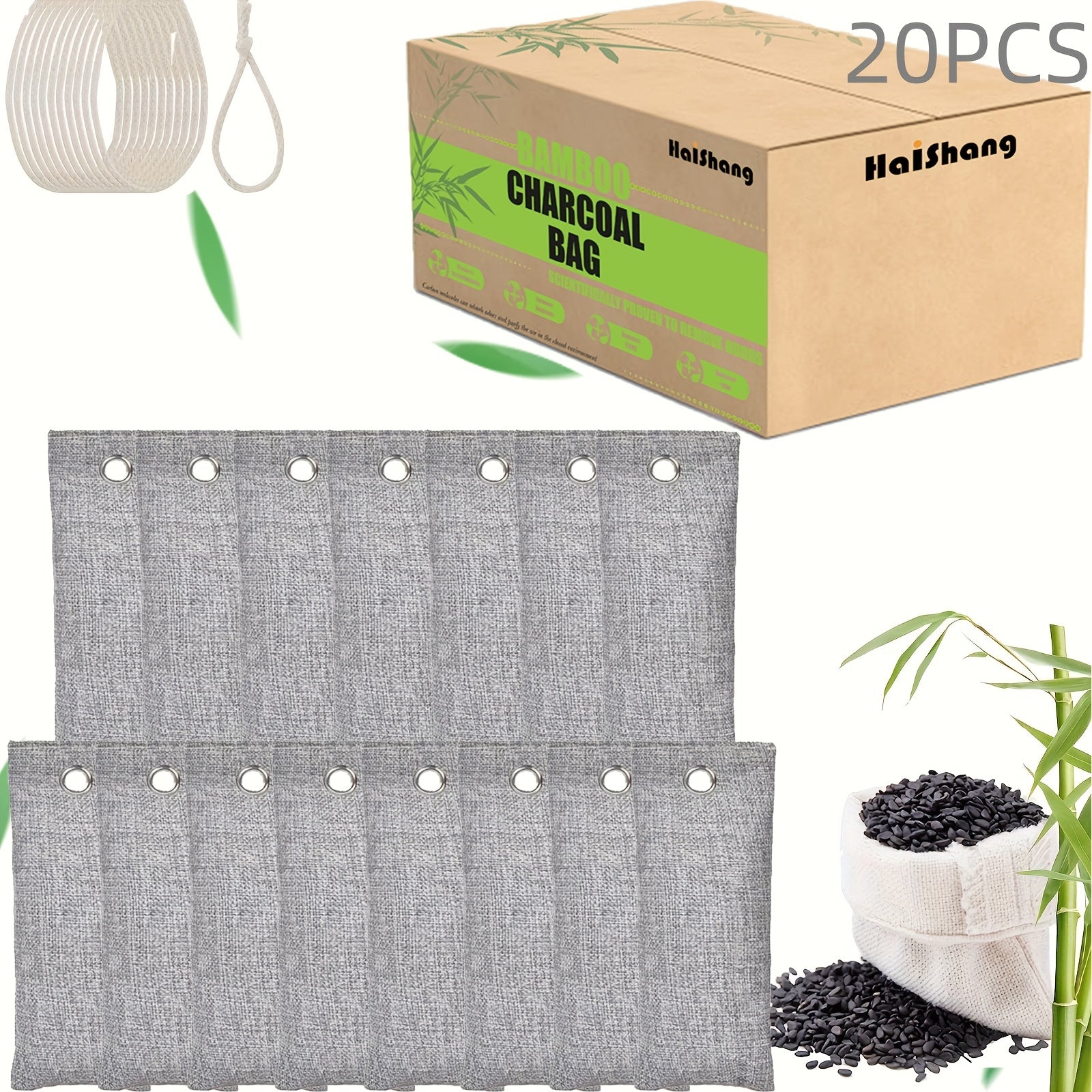 Activated Carbon Air Purification Bags 15/20pcs Odor Eliminator for Cars, Shoes, Wardrobes