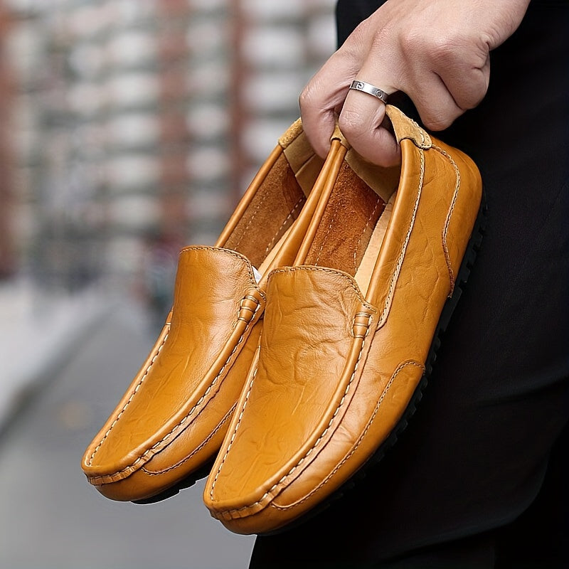 Men's Casual Slip-On Driving Moccasins Leather Low Top All-Season