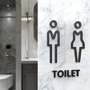 3D Acrylic Bathroom Sign with Arrow No Power Required Easy to Apply for Home and Business