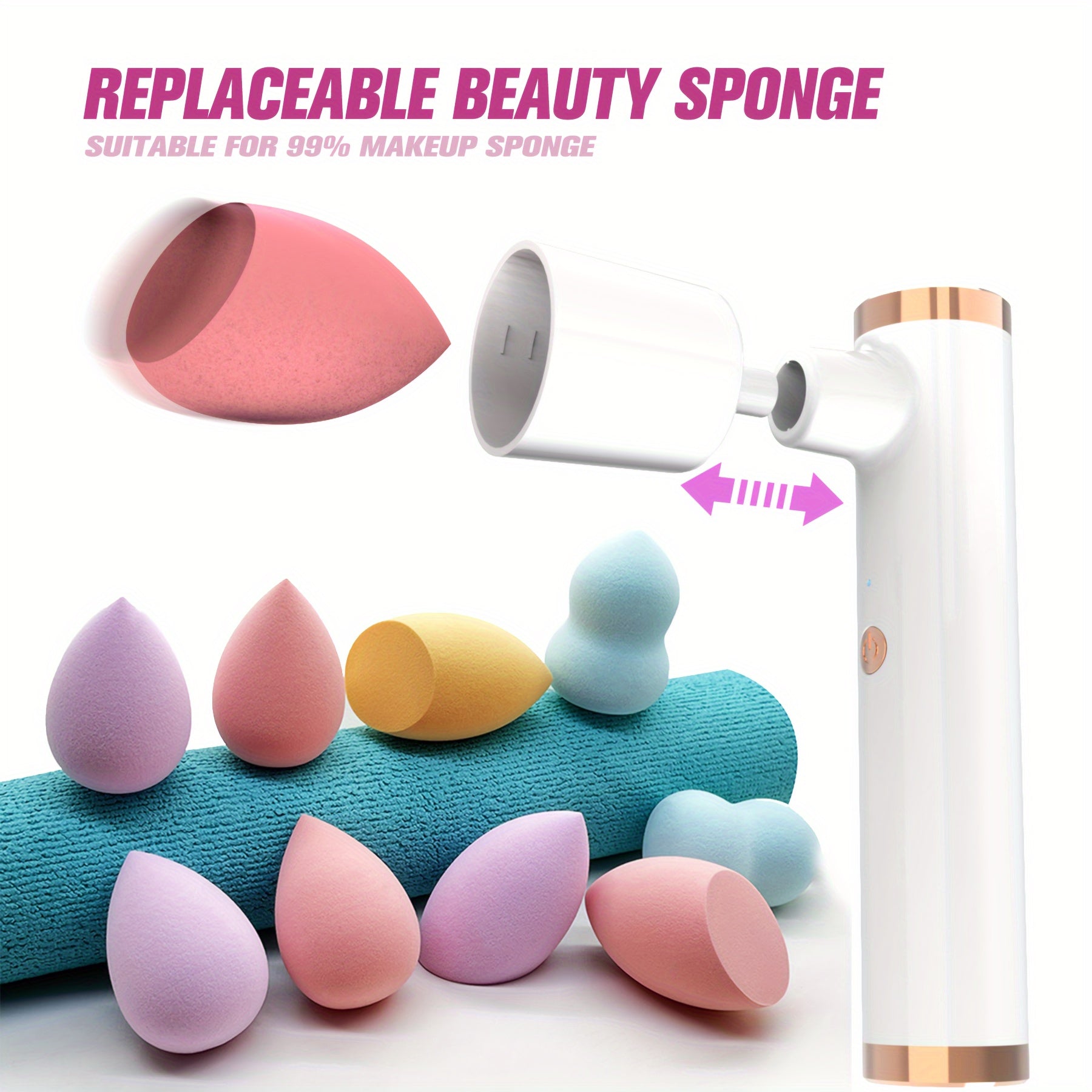 Electric Makeup Puff with USB Rechargeable Battery for Even Coverage and Easy Use