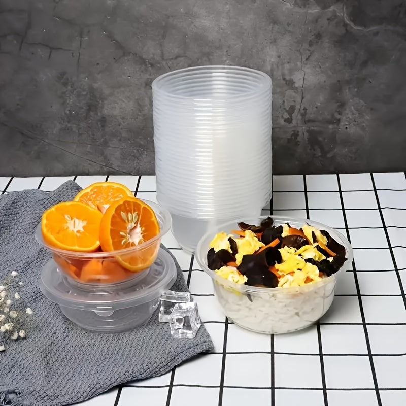 Set of 20 Clear Disposable Plastic Bowls for Salads Soups and Desserts