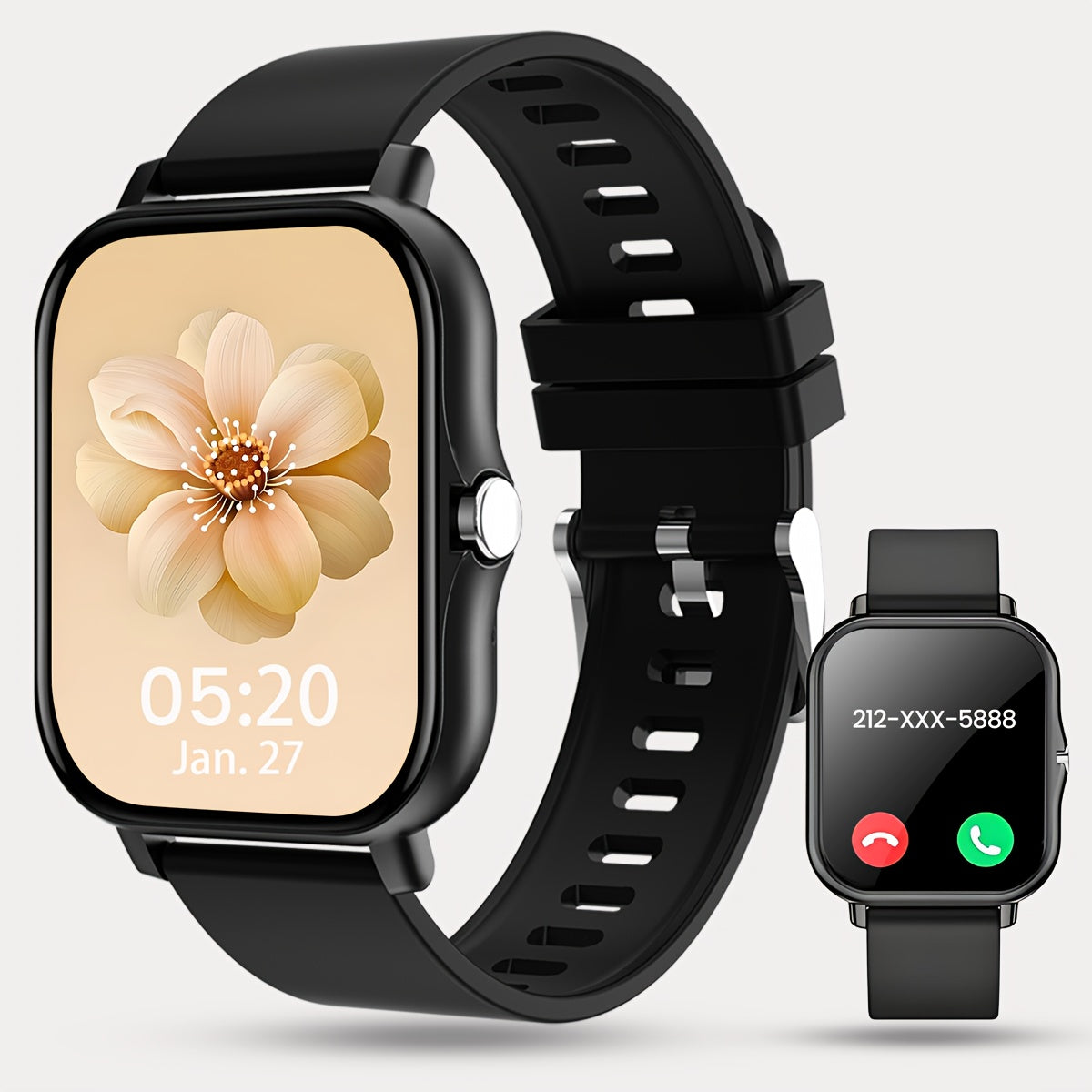 Full Touch Screen Smartwatch with Customizable Dial Fitness Tracker Music Player Multiple Sports Modes