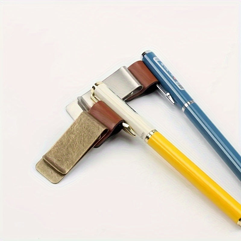 Set de bolígrafo y clip para dinero de acero inoxidable vintage para oficina y escuela