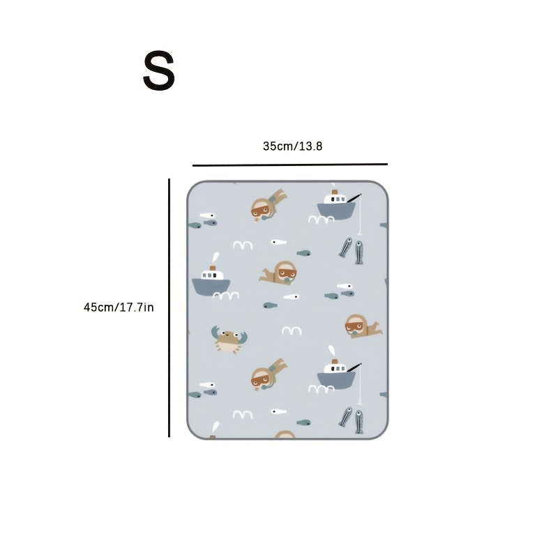 Waterproof Reusable Diaper Changing Pad with Pattern for Babies and Toddlers