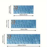 Alfombra de baño de espuma viscoelástica con relieve de piedra, antideslizante, suave, absorbente y lavable