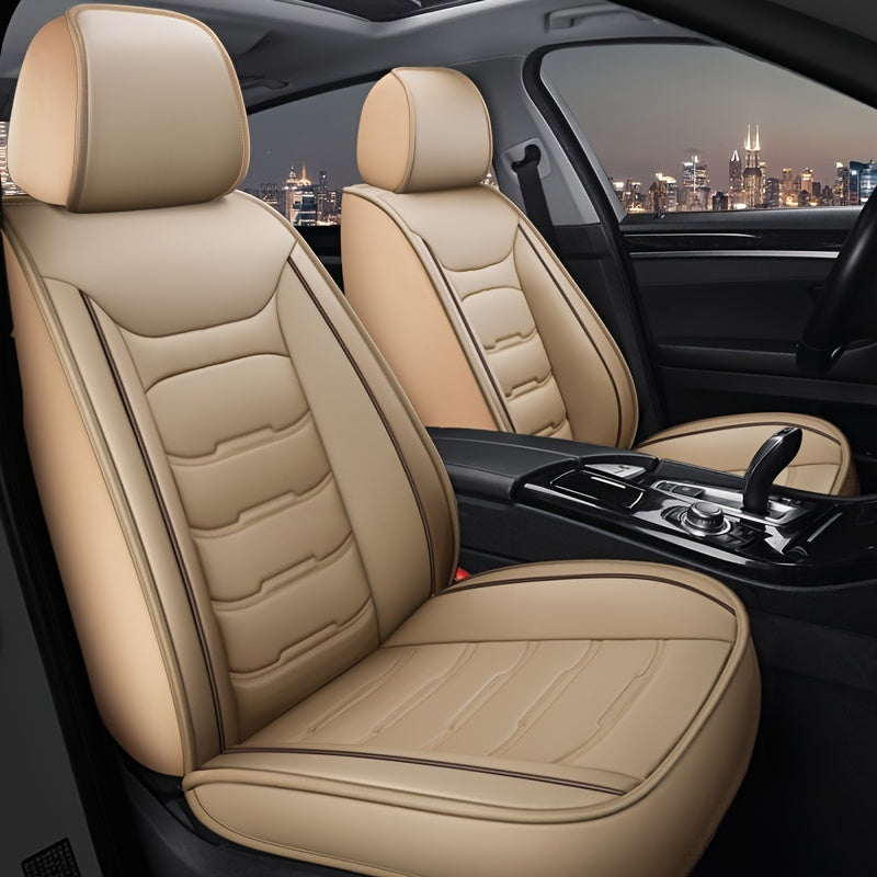 5-Seat Faux Leather Car Seat Covers for SUVs and Sedans Scratch and Wear Resistant All-Season