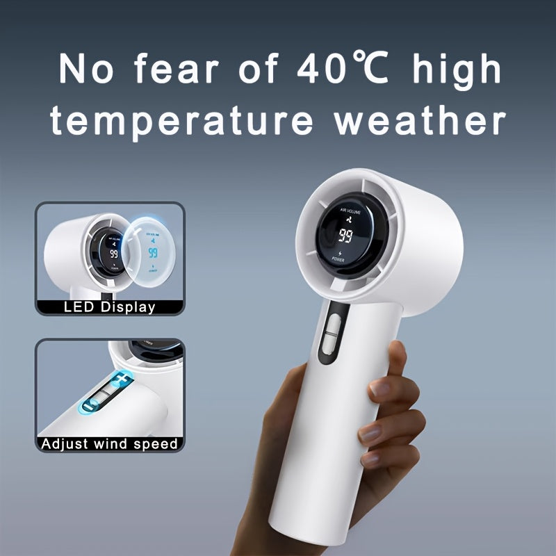 Portable Handheld Fan 13000rpm Ultra-High Speed Rechargeable Power Bank Compact Lightweight