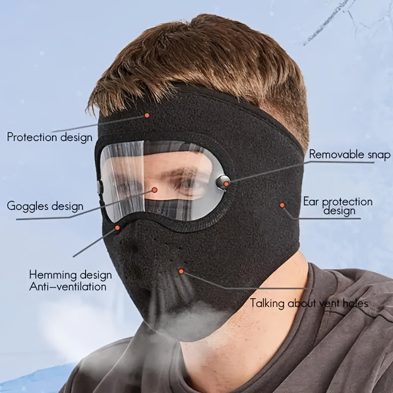 Winter Unisex Full Face Mask Microfiber Breathable Dustproof Ski Cycling Mask