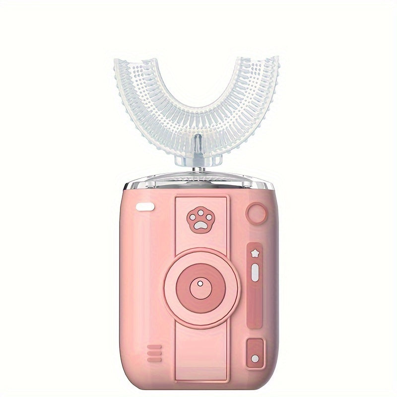 Cepillo de dientes eléctrico en forma de U para niños con 6 modos de limpieza y batería recargable