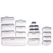 Juego de 18 recipientes de almacenamiento de alimentos con tapas herméticas organizador de cocina de plástico a prueba de fugas