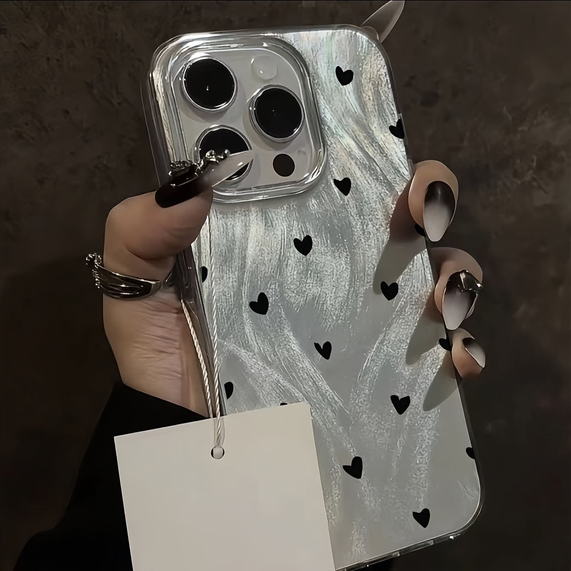 Elegant Feather Heart Phone Case for iPhone Models Acrylic Minimalist Stylish Gift