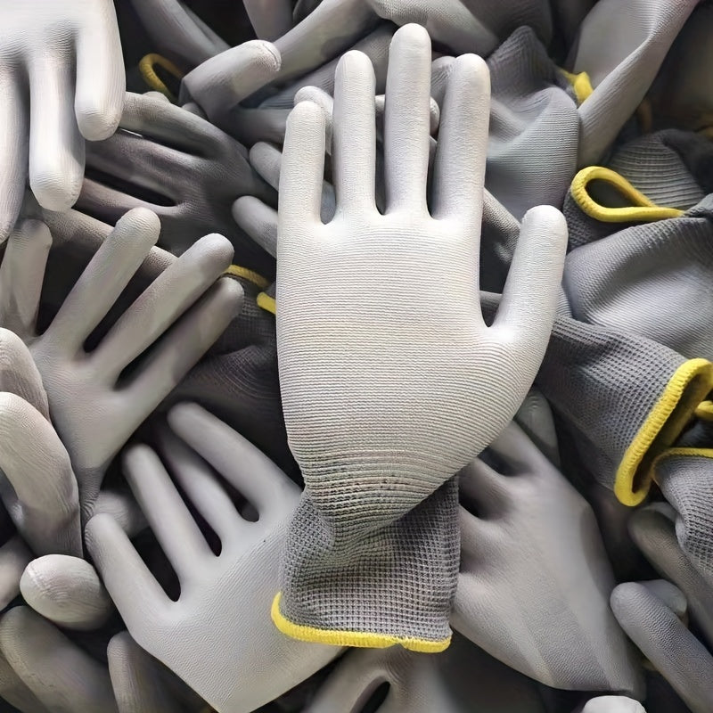 Unisex PU Coated Knitted Gloves Anti-Slip Anti-Static Gardening Work