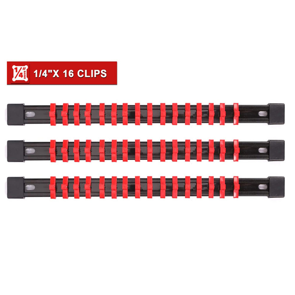 Socket Organizer Tool for 1/4 Inch, 3/8 Inch, and 1/2 Inch Socket Bracket Set