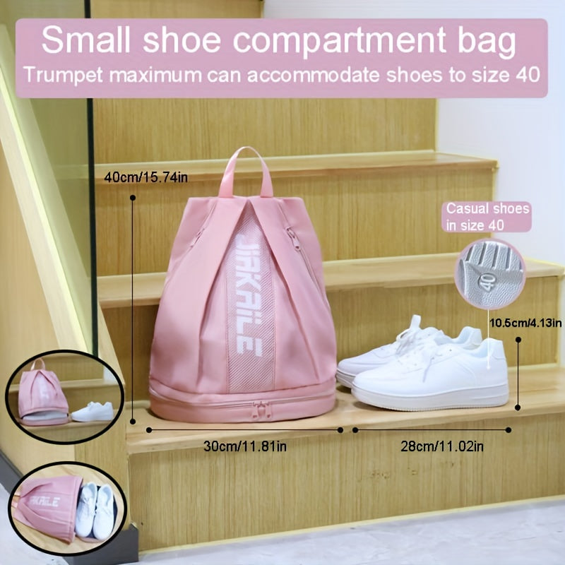 Waterproof Polyester Backpack with Adjustable Straps and Shoe Compartment for Sports Travel and Outdoor Activities