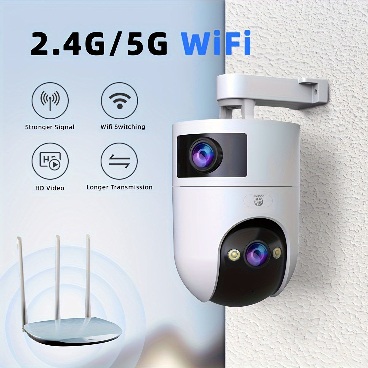 Outdoor Security Camera with Dual Lens PTZ WiFi Indoor Outdoor Surveillance
