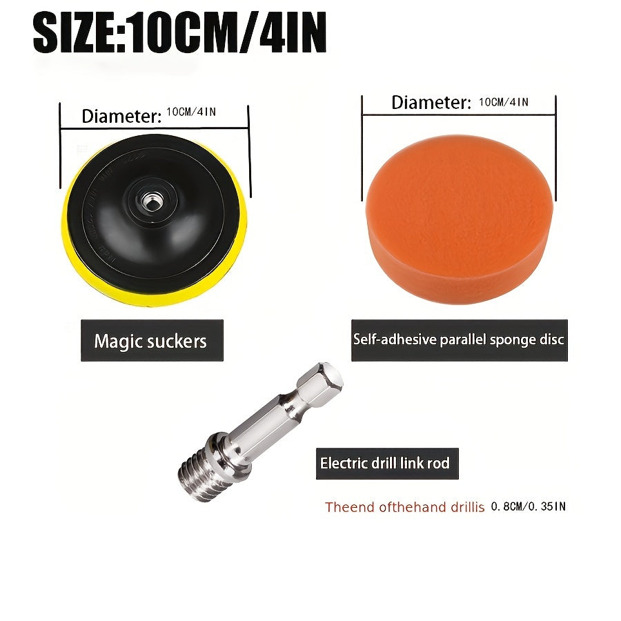 Conjunto de discos para pulir esponja para pared de coche, amoladora angular, 10.16cm