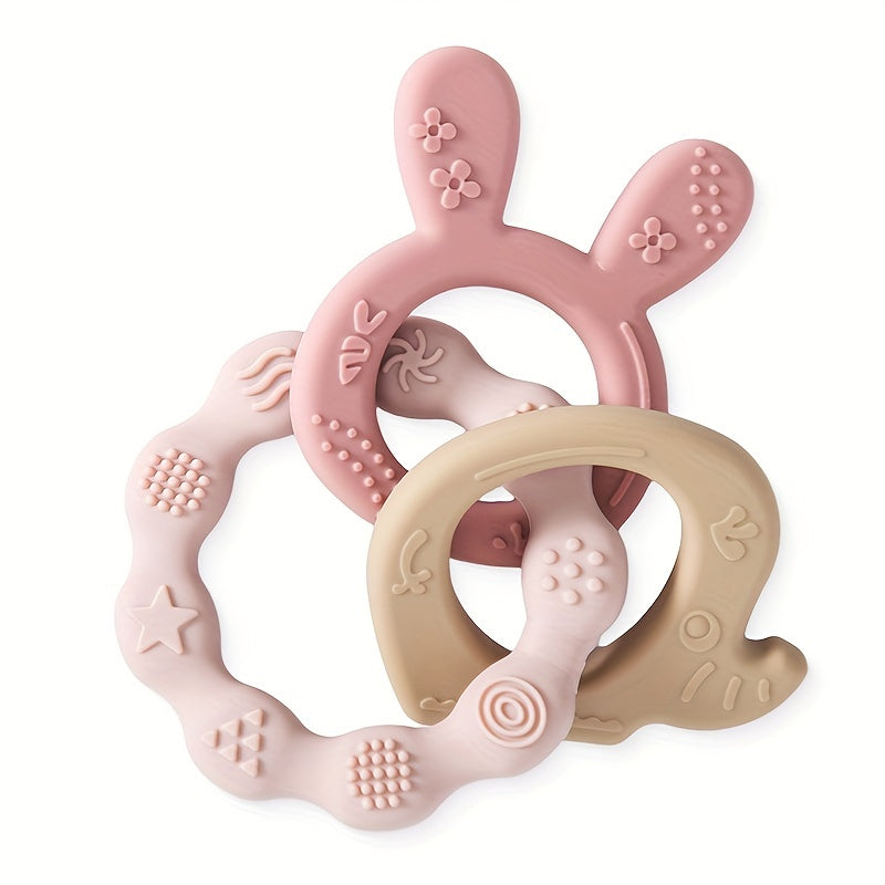 Baby Teether, Rabbit-Shaped Silicone, BPA-Free, Gentle on Gums, Soothing for Babies and Toddlers