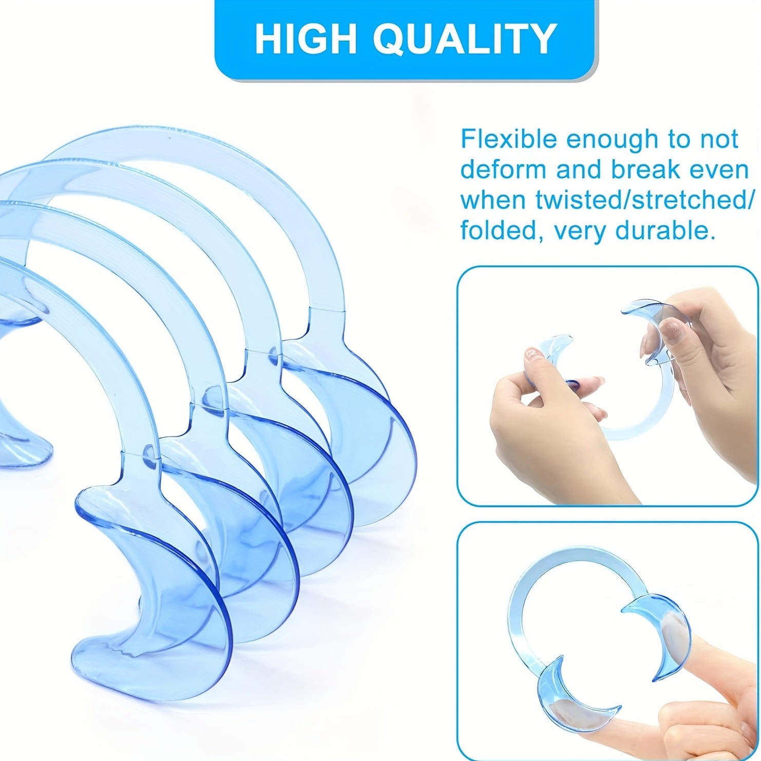 5-Pack Blue C-Type Dental Mouth Openers for Models and Teaching Materials