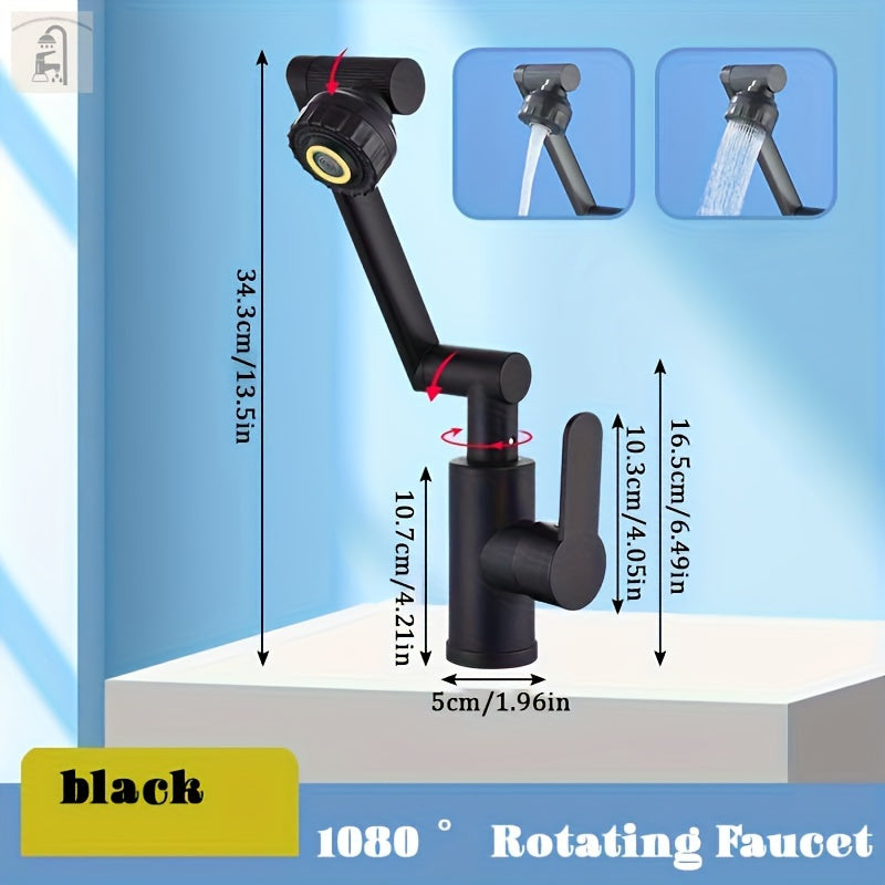 Matte Black Ceramic Bathroom Faucet with Single Handle and Wealth Cat Design