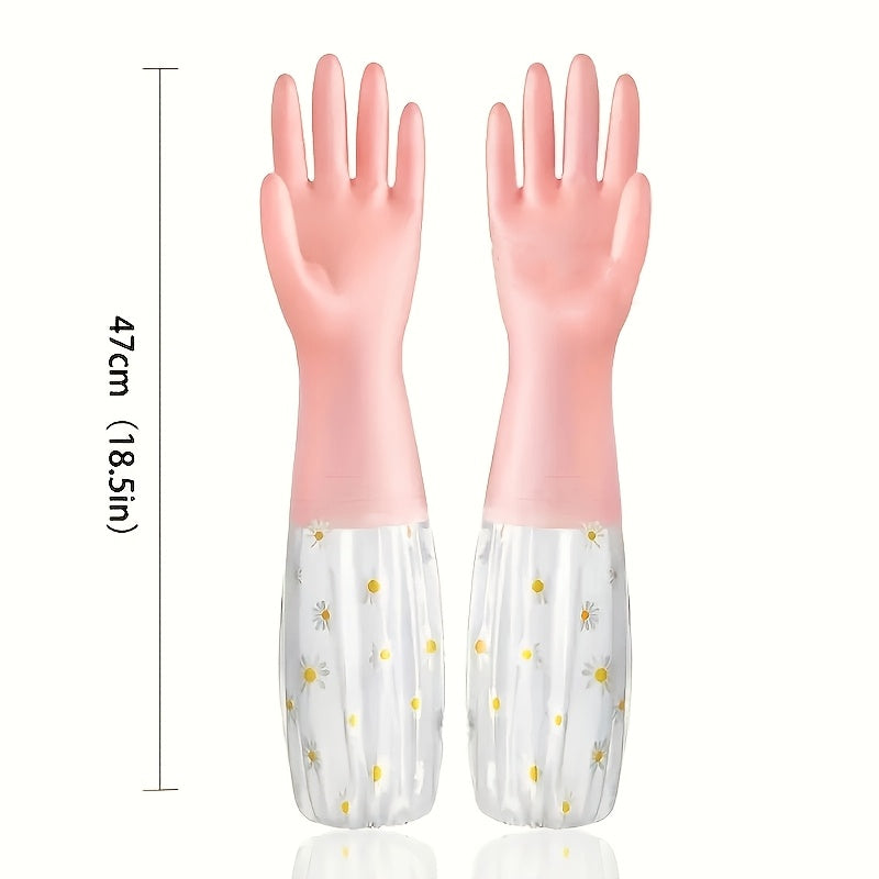 Lightweight Waterproof PVC Cleaning Gloves Non-Slip Household Use