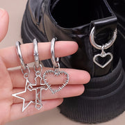 Unisex Stainless Steel Shoe Charms Hollow Star Heart Boot Accessories