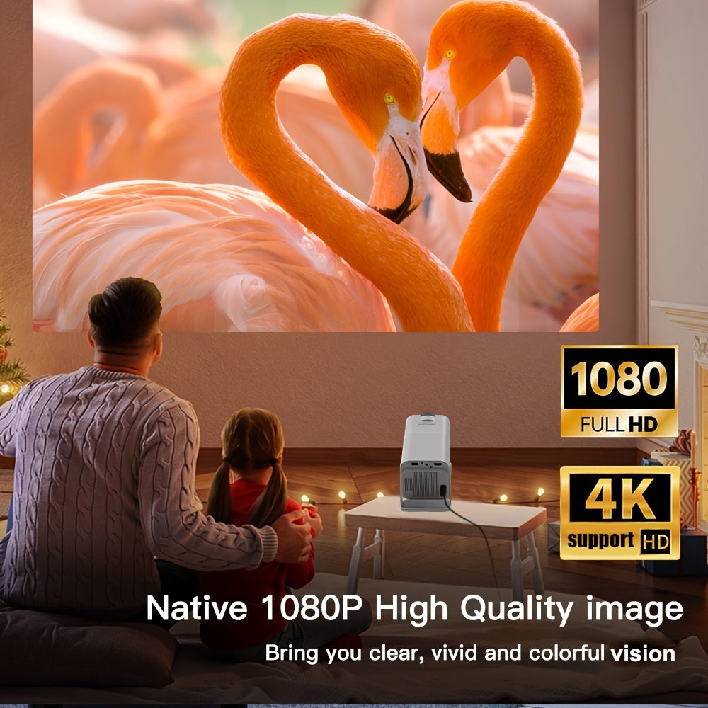 Portativ 4K 1080P Wi-Fi aqlli proyektor, avtomatik keystone va 180° burilish bilan