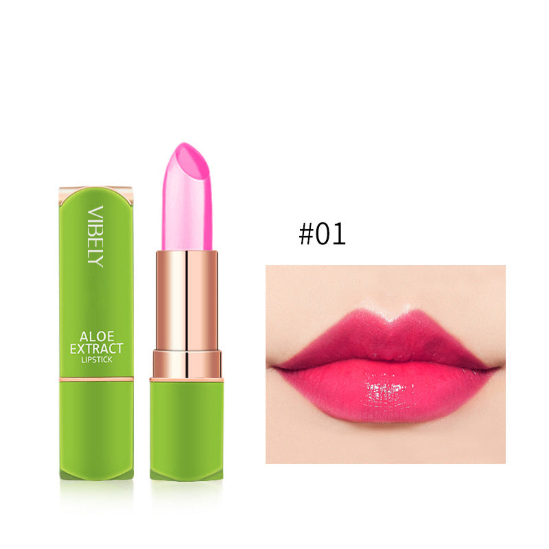 Bálsamo labial de aloe vera para mujer con beneficios de cambio de color y hidratación