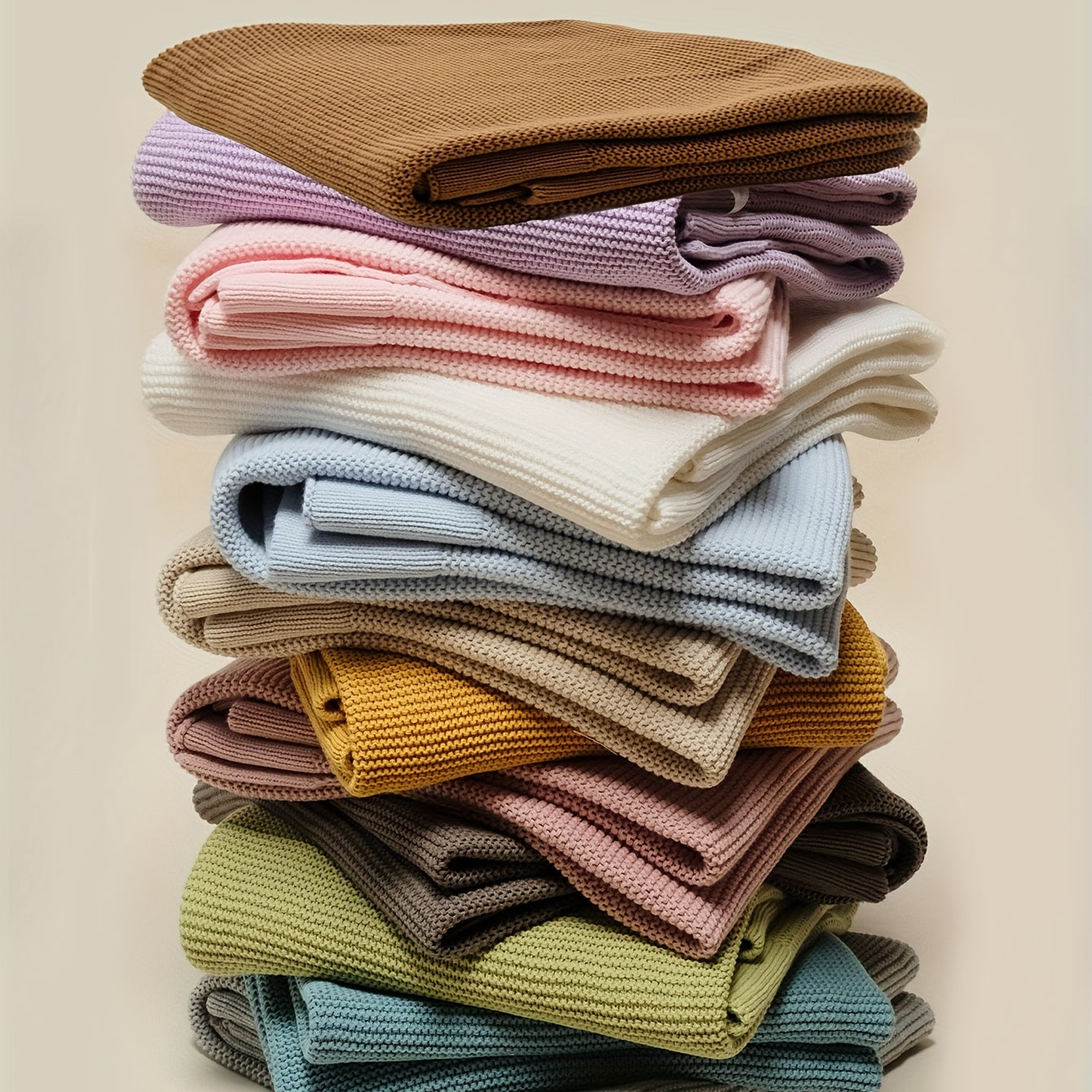 Soft Knitted Baby Swaddle Blanket for Strollers and Cribs