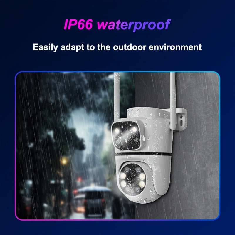 1080P WiFi Xavfsizlik Kamerasi Ichki Tashqi Suv o'tkazmaydigan Panoramik 355° Kechqurun Ko'rish