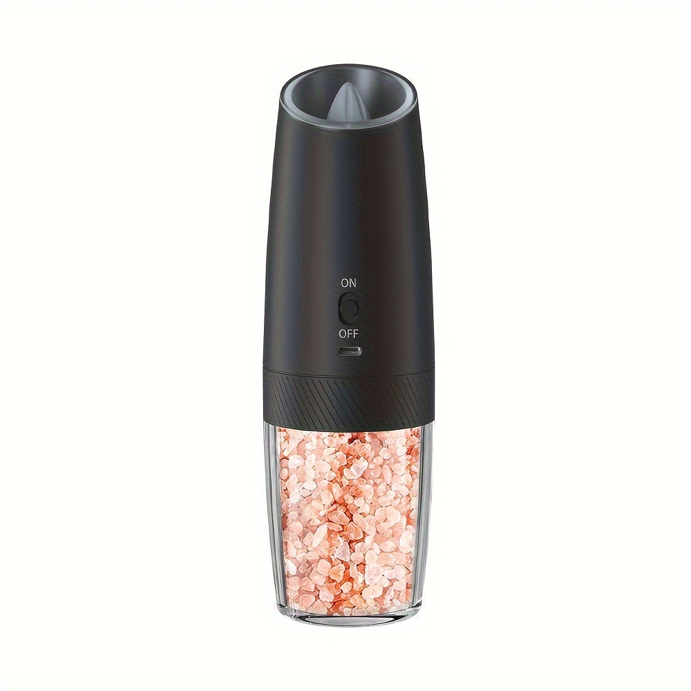 Electric Pepper Grinder with Gravity Sensing LED Light Adjustable Coarseness Rechargeable