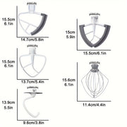 4.5 Quart Wire Whip and Beater Set for Tilt-Head Stand Mixers with Flat Coated Paddle and Silicone Edges