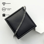 Sterling Silver Black Moissanite Tennis Bracelet 0.1ct Single Stone Gift Box