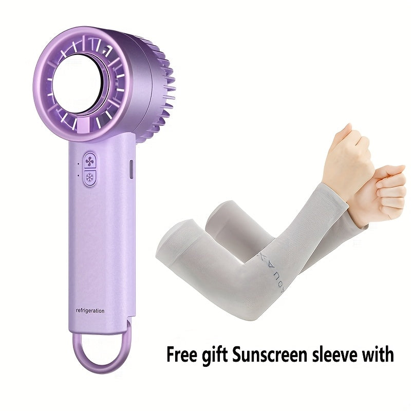 Portable Handheld Fan with Semiconductor Cooling Plate USB Rechargeable Quiet Indoor Outdoor Use
