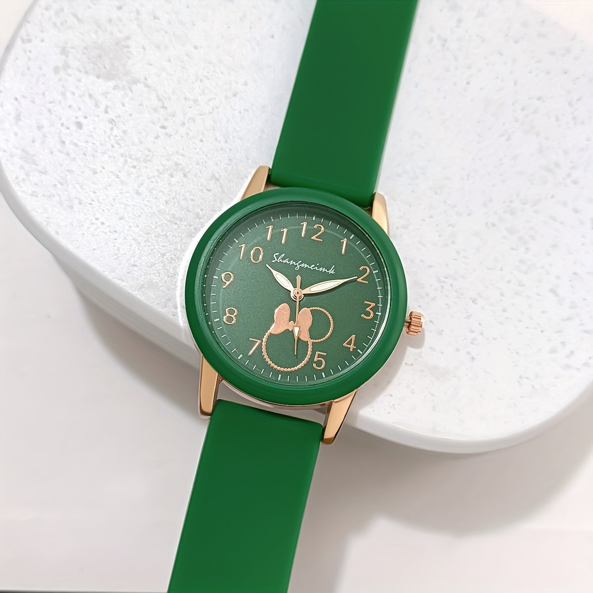 Women's Silicone Wrist Watch with Colorful Candy Design and Round Quartz Dial