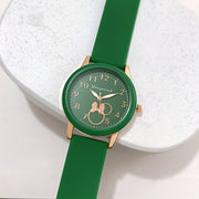 Women's Silicone Wrist Watch with Colorful Candy Design and Round Quartz Dial