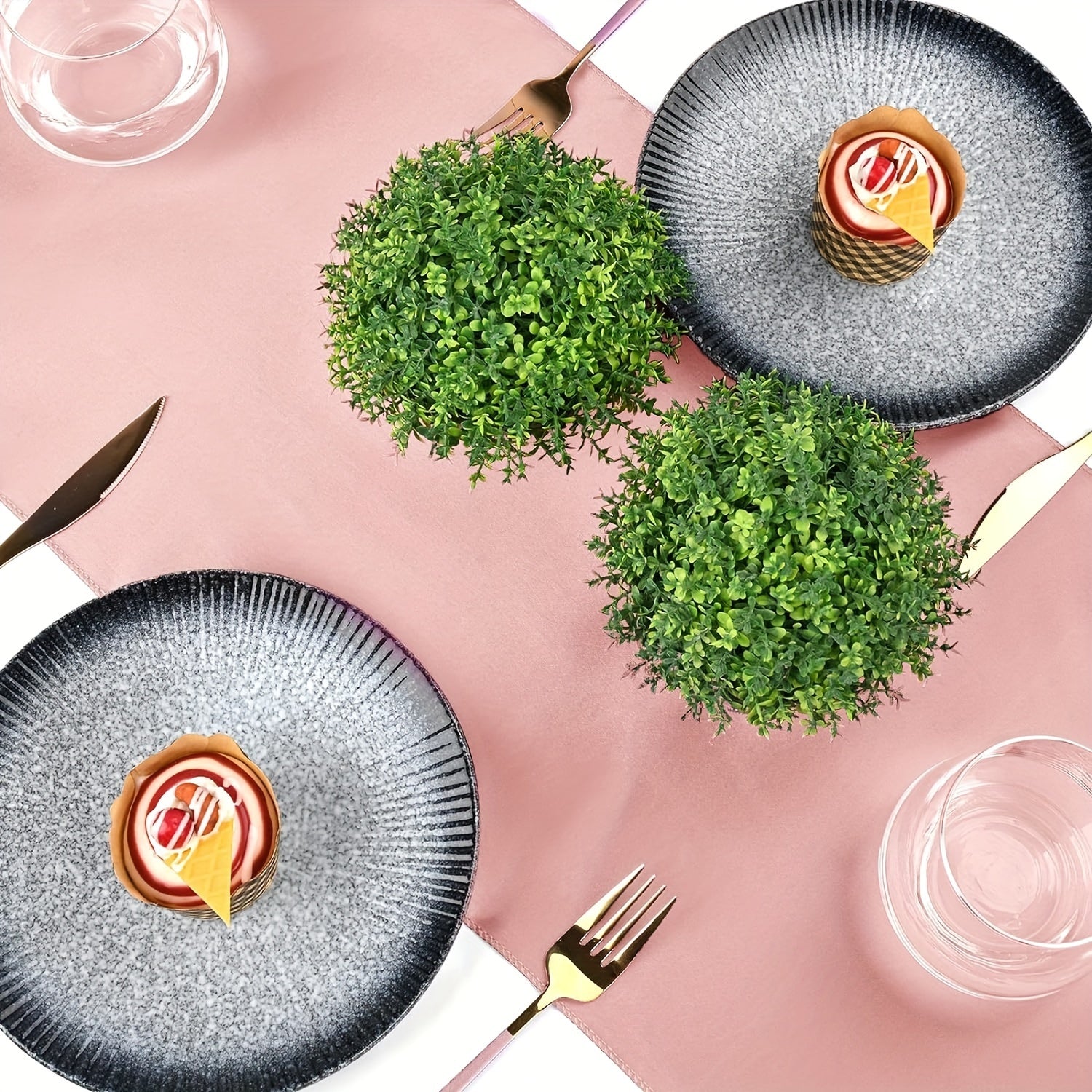 10pcs Rose Gold Satin Table Runner 29x275cm for Weddings Birthdays Banquets